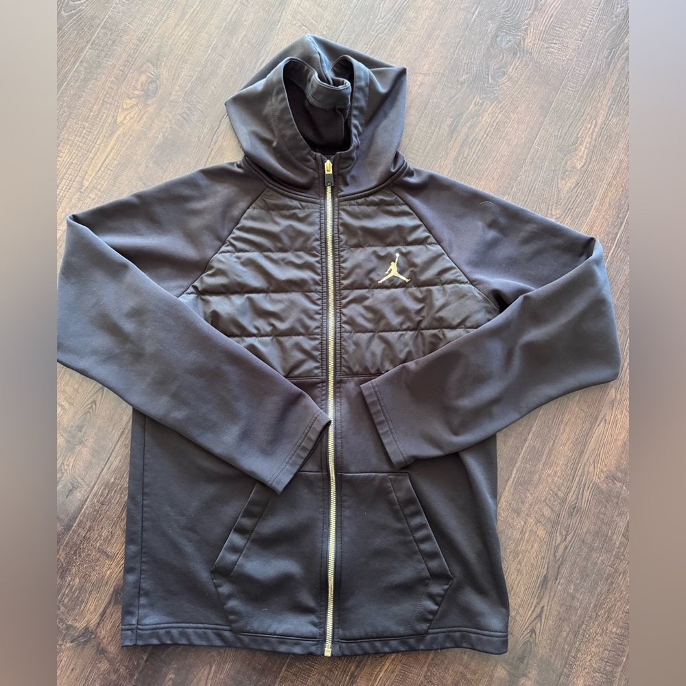 Jordan Black Quilted Hooded Jacket